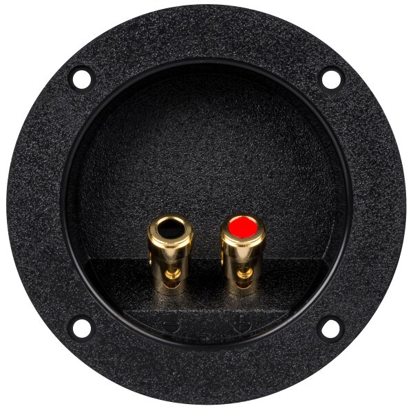 Main product image for Round Speaker Terminal 4-1/8" Gold Spring-Loaded 260-278
